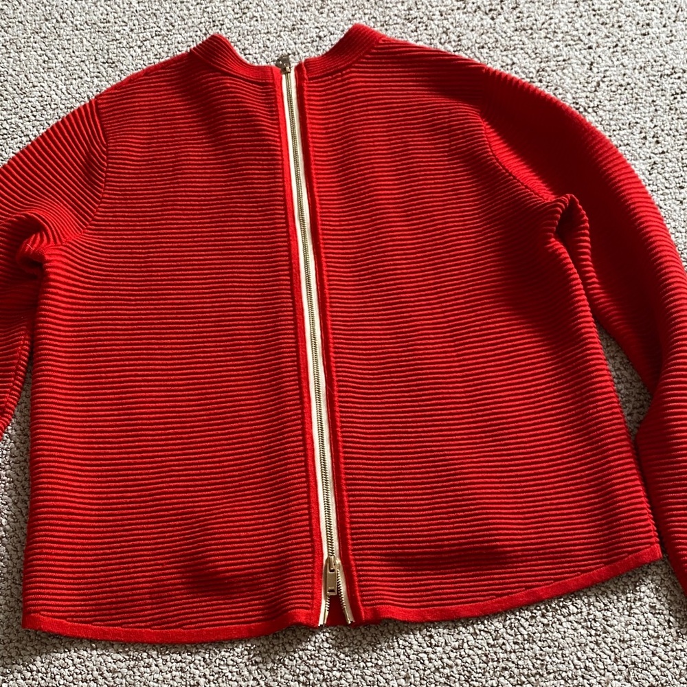 Reiss Vibrant Red Ribbed Sweater - Picture 4 of 6